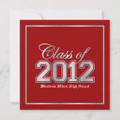 Invitation Classe 2012 Premium Red / Silver Graduation (Devant)