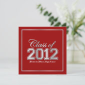 Invitation Classe 2012 Premium Red / Silver Graduation (Debout devant)