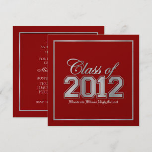 Invitation Classe 2012 Premium Red / Silver Graduation