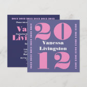 Invitation Classe 2012 Purple Pink Carré Ver.2 (Devant / Derrière)