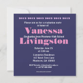 Invitation Classe 2012 Purple Pink Carré Ver.2 (Dos)