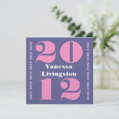 Invitation Classe 2012 Purple Pink Carré Ver.2 (Debout devant)