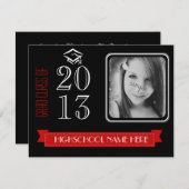 Invitation Classe 2013 - Mois de la photo rouge et noir (Devant / Derrière)