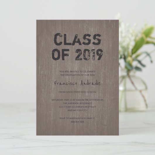 Invitation Classe 2019 Graduation Party Guy Rustic High Schoo (Debout devant)