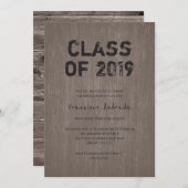 Invitation Classe 2019 Graduation Party Guy Rustic High Schoo (Devant / Derrière)