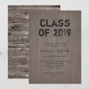 Invitation Classe 2019 Graduation Party Guy Rustic High Schoo