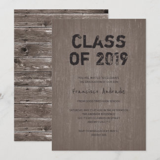 Invitation Classe 2019 Graduation Party Guy Rustic High Schoo