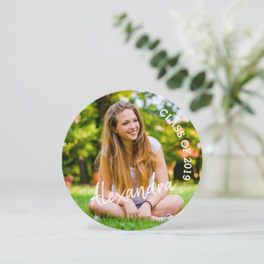 Invitation Classe 2019, Photo Graduation Party, Round (Debout devant)