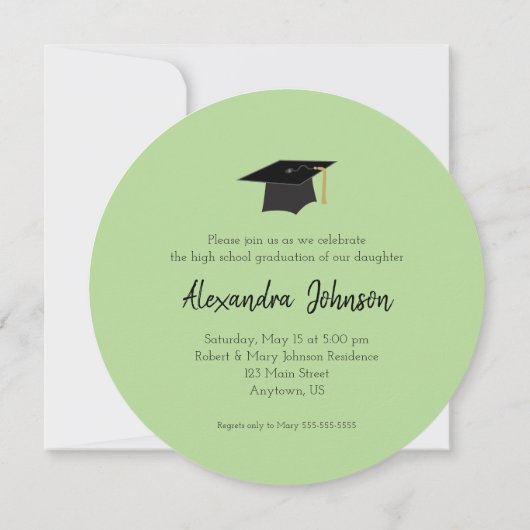 Invitation Classe 2019, Photo Graduation Party, Round (Dos)