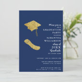 Invitation Classe 2025 Marine Blue White Gold (Debout devant)