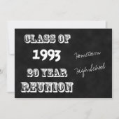 Invitation Classe 20e année Réunion Noir et Blanc (Devant)