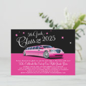 Invitation Classe 5e Classe Fille Pink Limousine Night Out (Debout devant)
