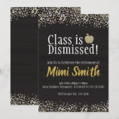 Invitation Classe ajournée Retraite d'enseignant (Devant / Derrière)