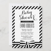 Invitation Classé Baby shower en rayures noir et blanc (Devant)