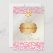 Invitation Classé + Bat mitzvah Damas élégant/rose chic (Dos)