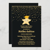 Invitation Classe Black and Gold de 2023 Super Star (Devant / Derrière)