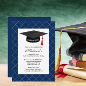 Invitation Classe Bleu foncé de 20XX Graduation Party