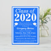 Invitation Classe Bleue Blanc de 2024 - Photo de Graduation (Debout devant)