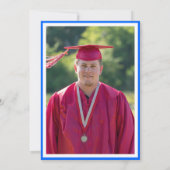 Invitation Classe Bleue Blanc de 2024 - Photo de Graduation (Dos)