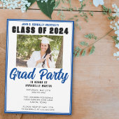 Invitation Classe Bleue de 2025 Photo Modern Graduation Party