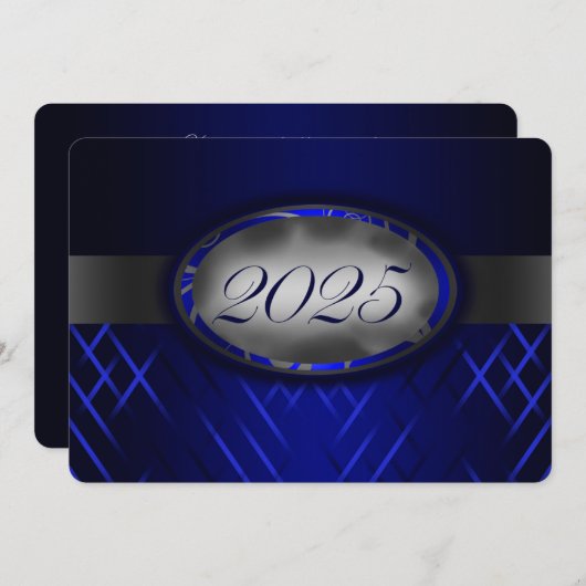 Invitation Classe bleue et argent de 2025 (Devant / Derrière)