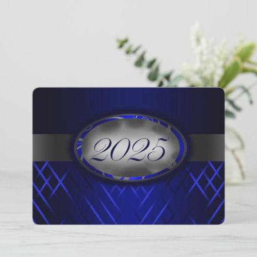 Invitation Classe bleue et argent de 2025 (Debout devant)