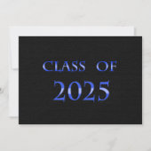 Invitation Classe bleue et noire de 2025 Graduation Party (Devant)