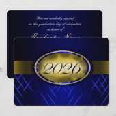 Invitation Classe Bleue et Or 2026 (Devant / Derrière)