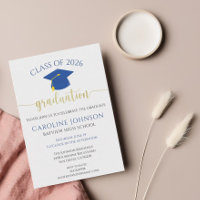 Classe Bleue Et Or De La Partie De Graduation