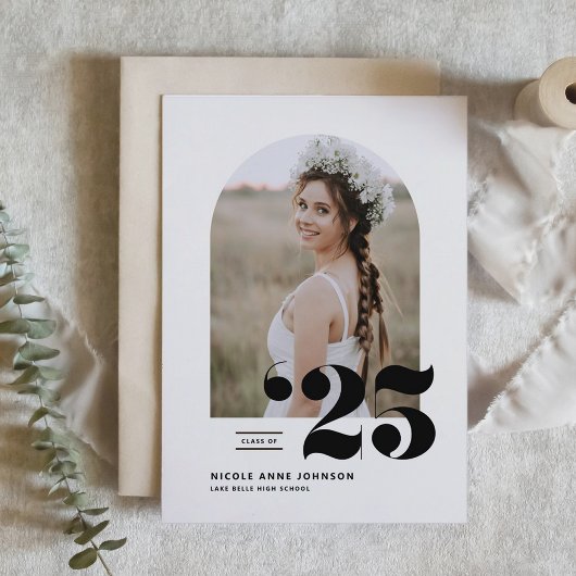 Invitation Classe Boho de 2025 Arch Photo Graduation