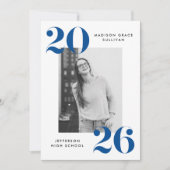 Invitation Classe Bold de 2025 Blue Photo Graduation Party (Devant)
