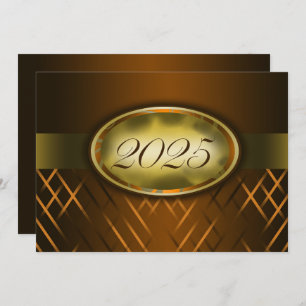 Invitation Classe Brown et Gold de 2025 Party
