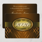 Invitation Classe Brown et Gold de 2026 (Devant / Derrière)