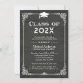 Invitation Classe Chalkboard de 2025 Grad Casquette Grad Grad (Devant)