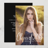 Invitation Classe chic de 2015 Photo Graduation Party (Devant / Derrière)
