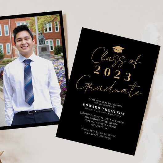 Invitation Classe chic de 2023 Photo Graduate Graduation Part