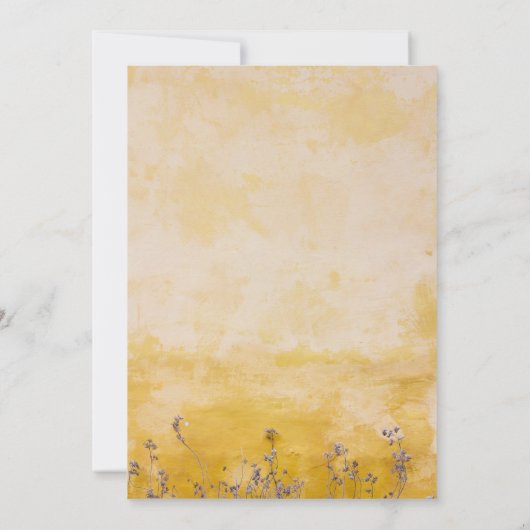 Invitation Classé chic jaune rustique poussiéreux Mariage Inv (Dos)