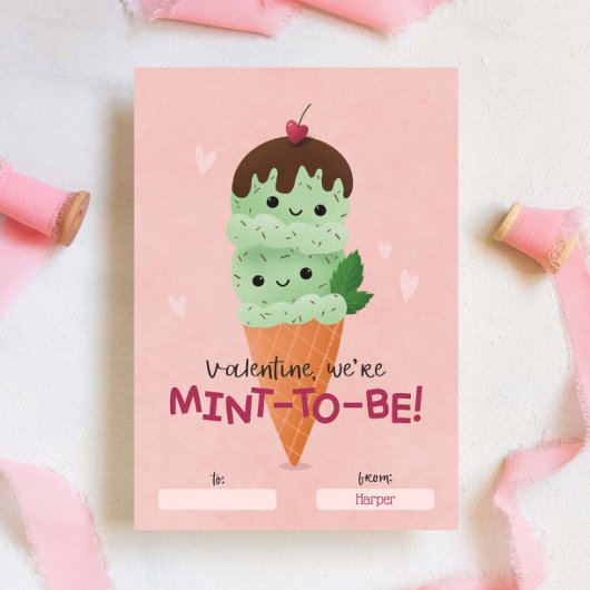 Invitation Classe Crème de Mint Valentine