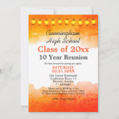 Invitation Classe d'aquarelle orange Modèle de réunion (Devant)