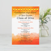 Invitation Classe d'aquarelle orange Modèle de réunion (Debout devant)