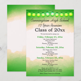 Invitation Classe d'aquarelle verte Réunion Modèle