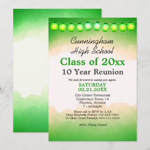 Invitation Classe d'aquarelle verte Réunion Modèle
