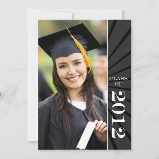 Invitation Classe de 2012 Black Starburst Graduation (Devant)