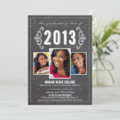 Invitation Classe de 2013 Chalkboard Graduation Photo Invitat (Debout devant)