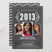 Invitation Classe de 2013 Chalkboard Graduation Photo Invitat (Devant / Derrière)