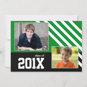 Invitation Classe de 2013 Green Black and White Graduation