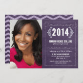 Invitation Classe de 2014 Chalkboard Graduation Photo Invitat (Devant / Derrière)