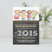 Invitation Classe de 2015 Petits caricatures enfants préscola (Debout devant)