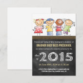 Invitation Classe de 2015 Petits caricatures enfants préscola (Devant / Derrière)