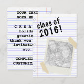 Invitation classe de 2016 (Devant / Derrière)